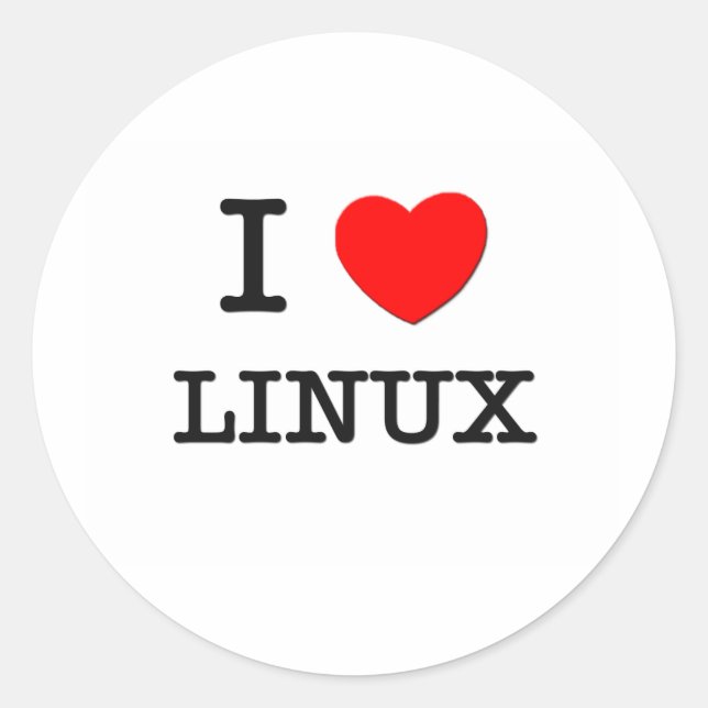 PEGATINA REDONDA ME ENCANTA LINUX (Anverso)
