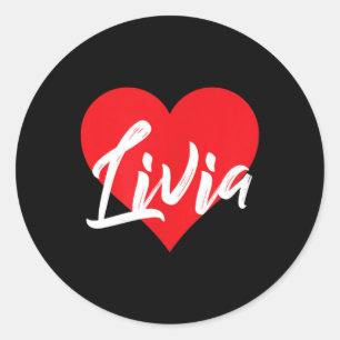 Pegatina Redonda Me encanta Livia Nombre