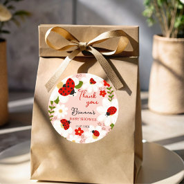 Pegatina Redonda Me encanta los maricones lindo ladybug bebé favor