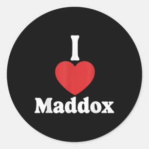 Pegatina Redonda Me Encanta Maddox Heart Groovy Nombre Personalizad
