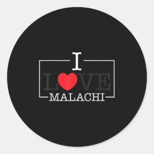Pegatina Redonda Me encanta Malachi Heart Family Name Malachi Groov