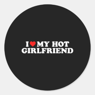 Pegatina Redonda Me Encanta Mi Amigo Caliente. Es Mi Amigo Caliente