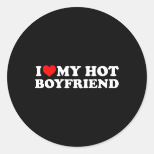 Pegatina Redonda Me Encanta Mi Amigo Caliente Porque Yo Lo Amo Mi A