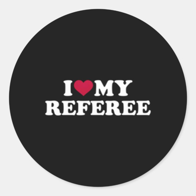 Pegatina Redonda Me encanta mi árbitro (Anverso)