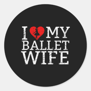 Pegatina Redonda Me encanta mi bailarina de ballet