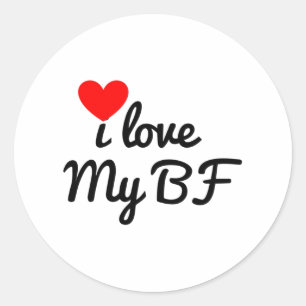 Pegatina Redonda Me encanta mi BF