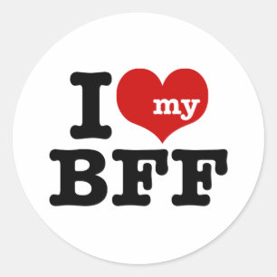 Pegatina Redonda Me encanta mi BFF