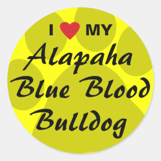 Pegatina Redonda Me Encanta Mi Bulldog De La Sangre Azul Alapaha