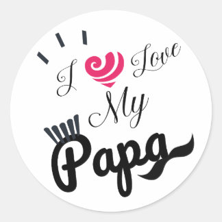Pegatina Redonda Me encanta mi diseño de papá