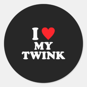 Pegatina Redonda Me encanta mi divertida cita de Twink 