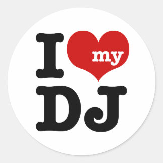 Pegatina Redonda Me encanta mi DJ