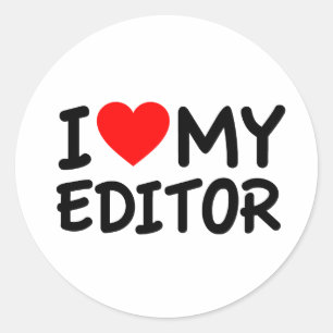 Pegatina Redonda Me encanta mi editor