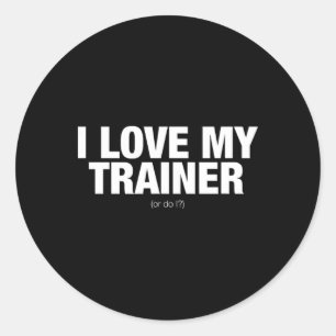 Pegatina Redonda Me Encanta Mi Entrenador. O NOVEDAD