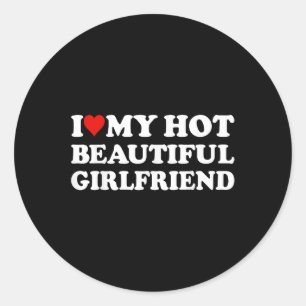 Pegatina Redonda Me Encanta Mi Hermosa Novia Caliente Que Corazón M