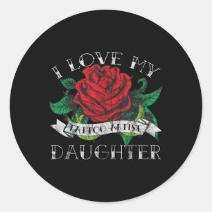 Pegatina Redonda Me Encanta Mi Hija Artista De Tatuajes -