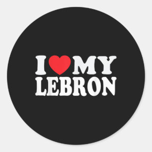 Pegatina Redonda Me Encanta Mi Lebron Gracioso Corazón Mi San Valen