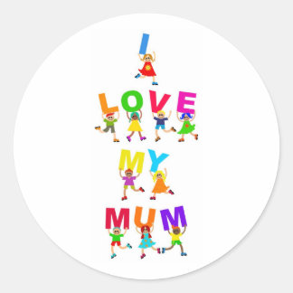 Pegatina Redonda Me encanta mi Mamá