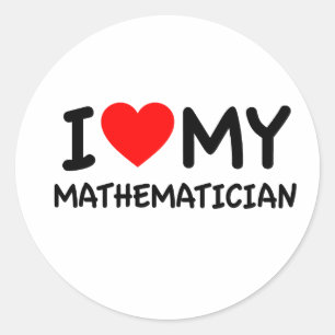 Pegatina Redonda Me encanta mi matemática