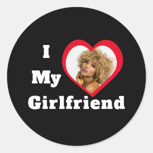 Pegatina Redonda Me encanta mi novia Bae foto Personalizado persona