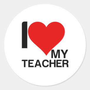 PEGATINA REDONDA ME ENCANTA MI PROFESOR
