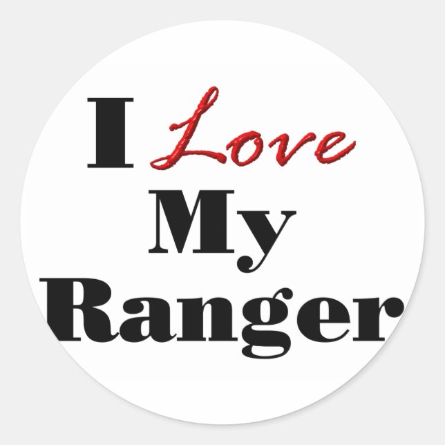 Pegatina Redonda Me Encanta Mi Ranger (Anverso)