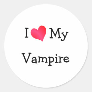 Pegatina Redonda Me encanta mi vampiro