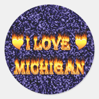 Pegatina Redonda Me encanta michigan