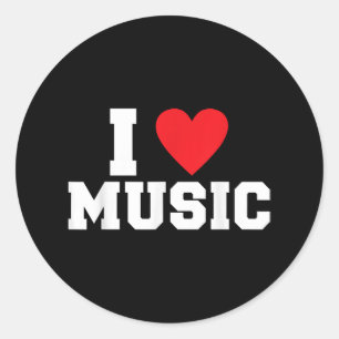 Pegatina Redonda Me encanta Music Lover