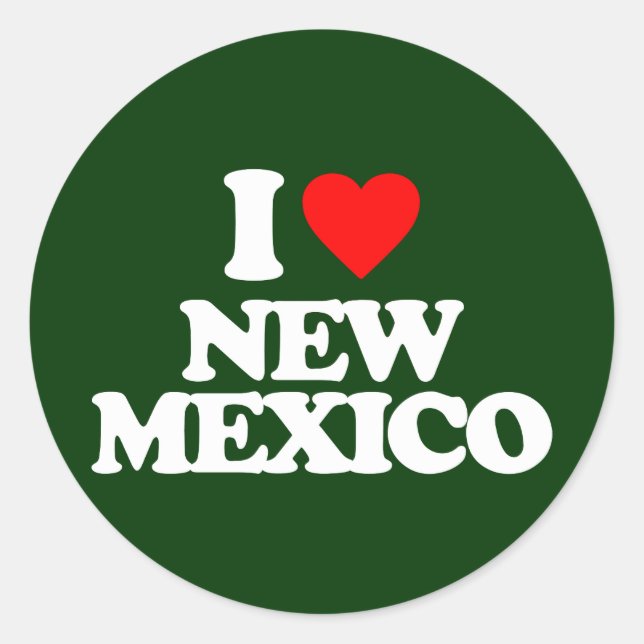 PEGATINA REDONDA ME ENCANTA NUEVO MÉXICO (Anverso)
