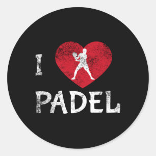 Pegatina Redonda Me encanta Padel Tennis Padel Racket Padel Paddleb