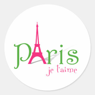 Pegatina Redonda Me encanta París