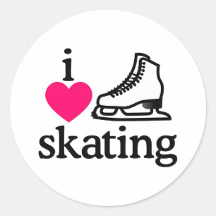 Pegatina Redonda Me Encanta Patinar