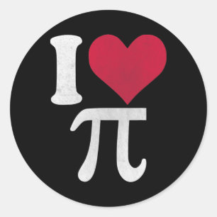 Pegatina Redonda Me Encanta Pi Vintage Retro Infinity Math Pi Day H