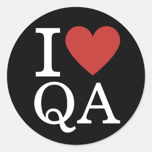 Pegatina Redonda ❤️ Me Encanta QA Quality Assurance Staff PERSONALI
