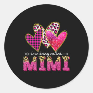 Pegatina Redonda Me encanta que me llamen Mimi Abuela San Valentín