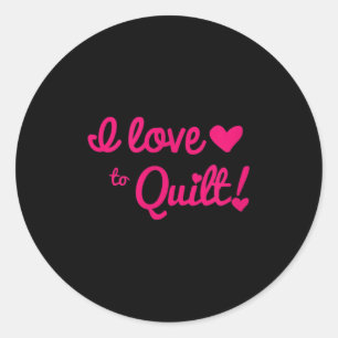 Pegatina Redonda Me Encanta Quiltar Camiseta