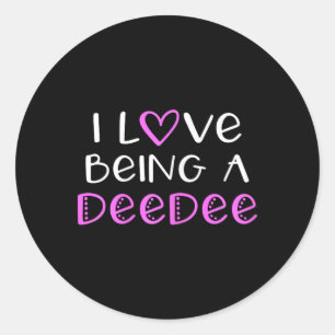 Pegatina Redonda Me Encanta Ser Un Deededito Cute Guay Dee-dee