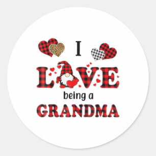 Pegatina Redonda Me Encanta Ser Una Abuela Gnome Familia Valen