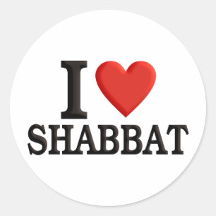 Pegatina Redonda Me encanta Shabbat