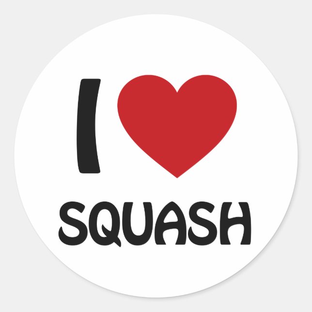 Pegatina Redonda Me encanta Squash (Anverso)