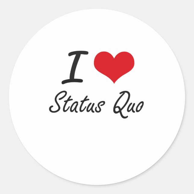 Pegatina Redonda Me encanta Status Quo (Anverso)
