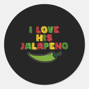 Pegatina Redonda Me Encanta Su Jalapeno Me Encanta Su Funny Cinco D