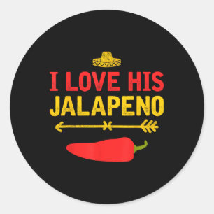 Pegatina Redonda Me Encanta Su Pareja De Jalapeno De Cinco De Mayo