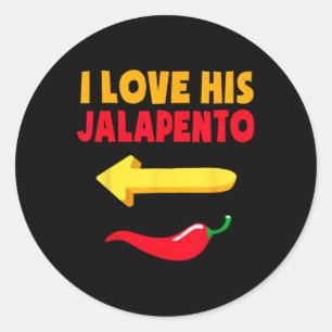Pegatina Redonda Me Encanta Su Pareja De Jalapeno De Cinco De Mayo