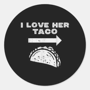 Pegatina Redonda Me Encanta Su Pareja De Taco Que Coincide Cinco De