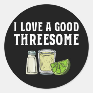 Pegatina Redonda Me encanta un buen regalo de tequila lime sal para