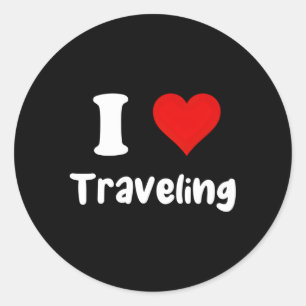 Pegatina Redonda Me Encanta Viajar Si Viaja