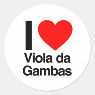 Pegatina Redonda me encanta viola da gambas