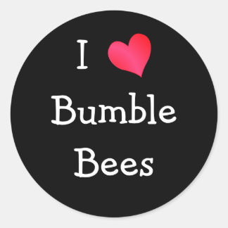 Pegatina Redonda Me encantan las abejas de burbujas