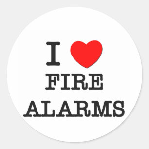 Pegatina Redonda Me encantan las alarmas de fuego